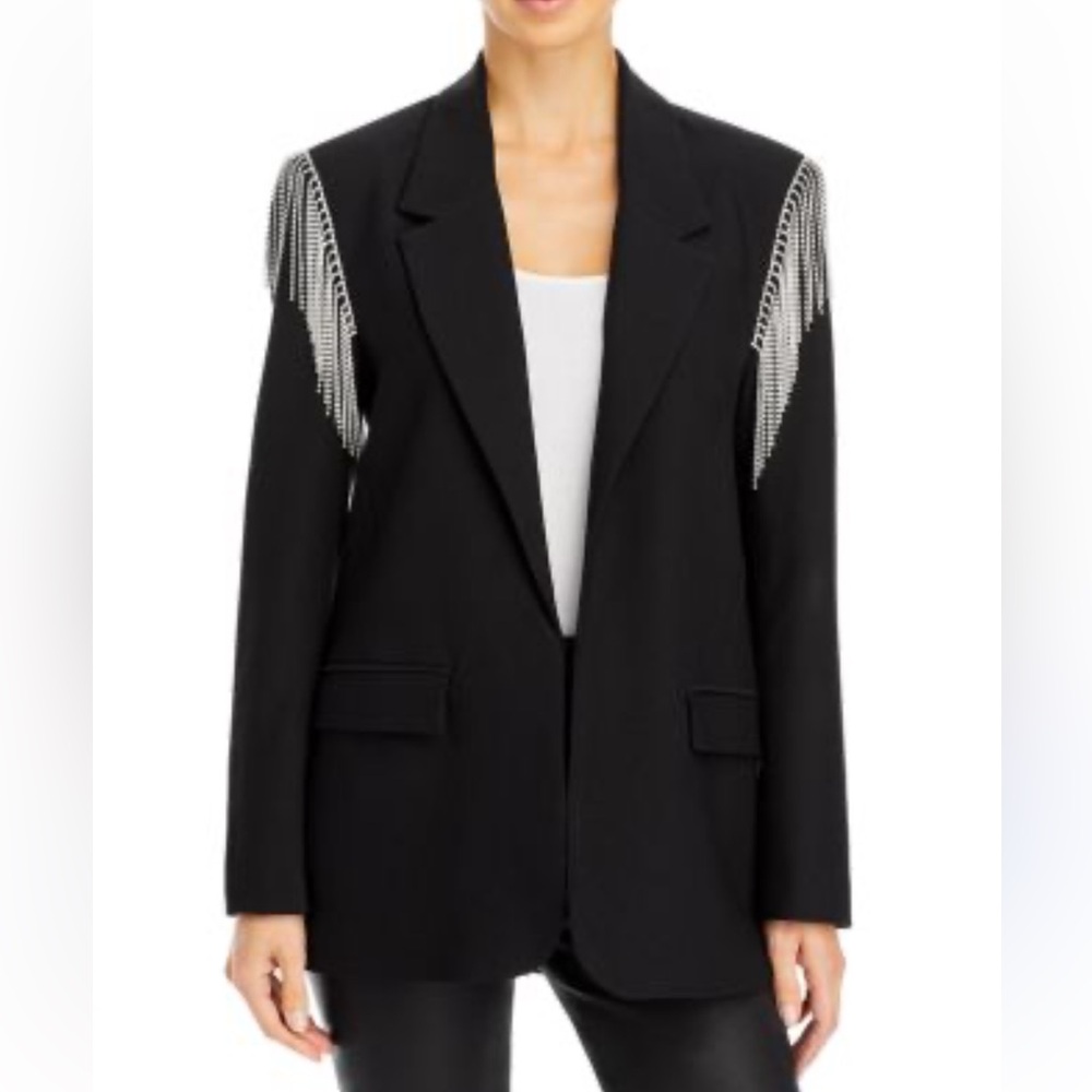 BB Dakota Black Blazer with Silver Chain Details